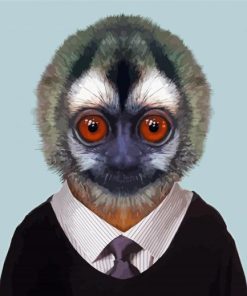 Gray Handed Monkey In A Suit Paint By Number