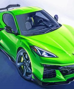 Green Corvette Z06 Car Paint By Number