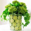 Green Flowers In Vase Paint By Number