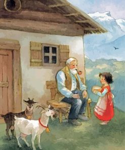 Heidi And The Grandpa Paint By Number