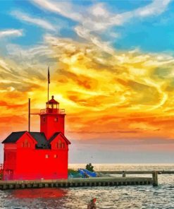 Holland Michigan Lighthouse Paint By Number