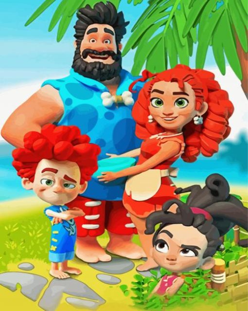 Island Family Characters Paint By Number