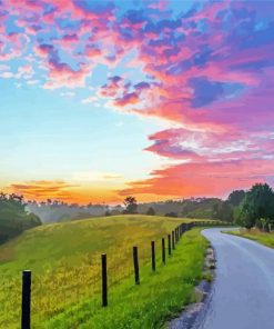 Kentucky Sunset Landscape Paint By Number