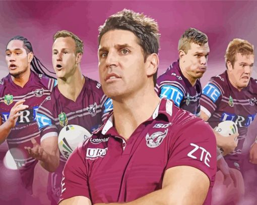 Manly Warringah Sea Eagles Rugby Team Paint By Number