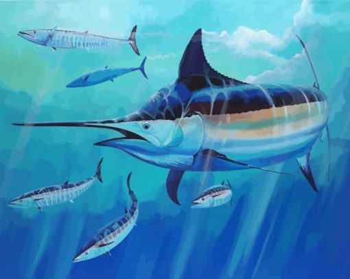 Marlin Fish Underwater Paint By Number