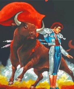 Matador And Bull Fight Paint By Number