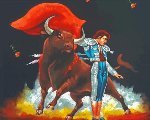 Matador And Bull Fight Paint By Number