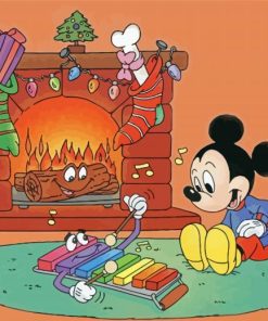 Mickey Mouse Christmas Art Paint By Number