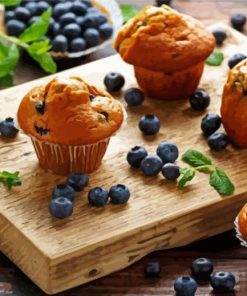 Muffin With Blueberries Paint By Number