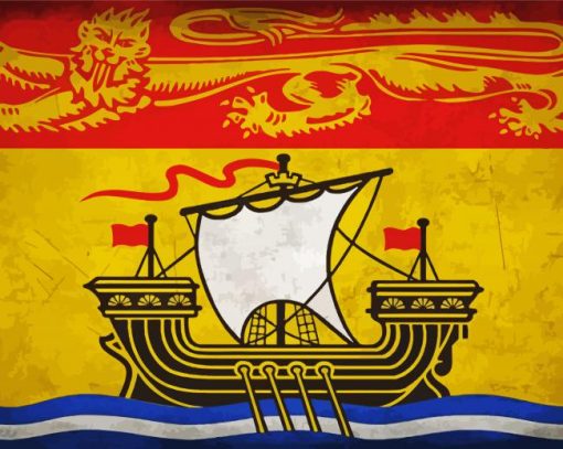 New Brunswick Flag Paint By Number