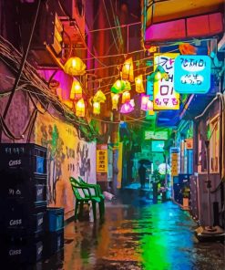 Night City Lights Alley Paint By Number