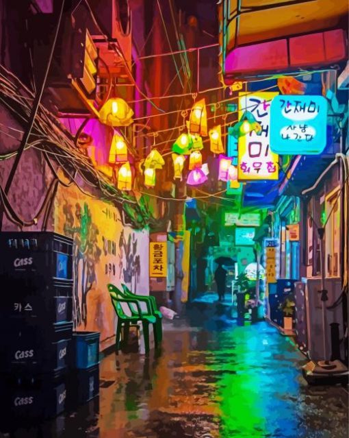 Night City Lights Alley Paint By Number