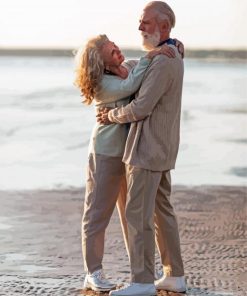 Old Couple By The Sea Paint By Number