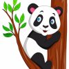 Panda On Tree Illustration Paint By Number