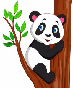 Panda On Tree Illustration Paint By Number