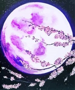 Pink Moon Sakura Paint By Number