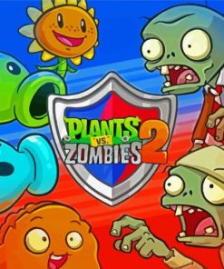 Plants Vs Zombies Video Game Poster Paint By Number