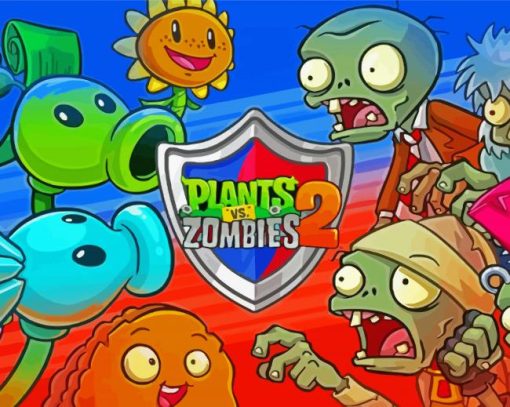 Plants Vs Zombies Video Game Poster Paint By Number