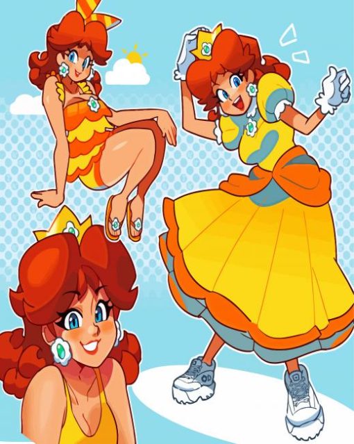 Princess Mario Daisy Paint By Number