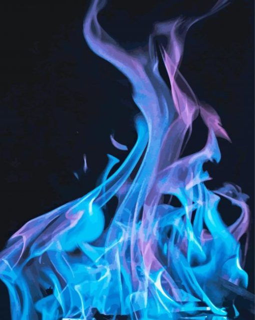 Purple And Blue Flame Paint By Number