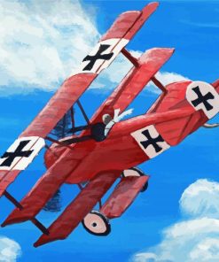 Red Triplane Aircraft Paint By Number