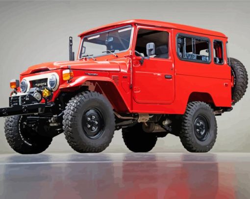 Red Toyota Landcruiser Paint By Number