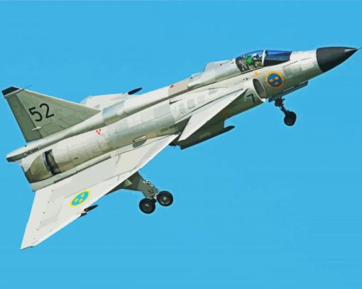 Saab 37 Viggen Paint By Number