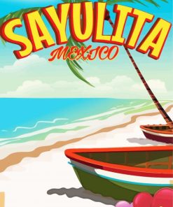 Sayulita Mexico Poster Paint By Number