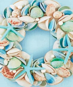 Seashells Ocea Wreath Paint By Number