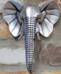 Silver Elephant Head Paint By Number