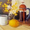 Still Life French Press And Lemon Art Paint By Number