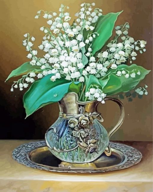 Still Life Lily Of Valley Vase Paint By Number