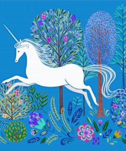 Unicorn In The Forest Abstract Paint By Number