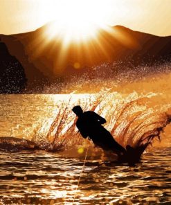 Water Skiing At Sunset Paint By Number