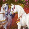 White Arabian Horses Paint By Number