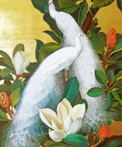 White Peacocks Birds Paint By Number