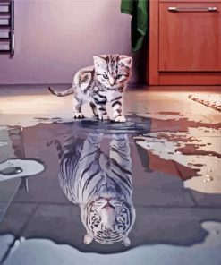 White Tiger Reflection Paint By Number