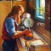 Woman Washing Dishes Paint By Number