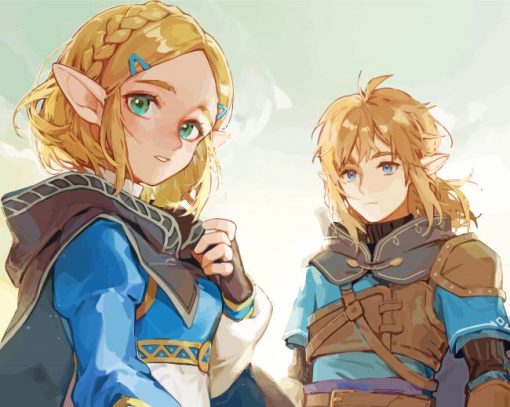 Zelda And Link Characters Paint By Number