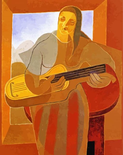 Abstract Woman Guitar Paint By Number