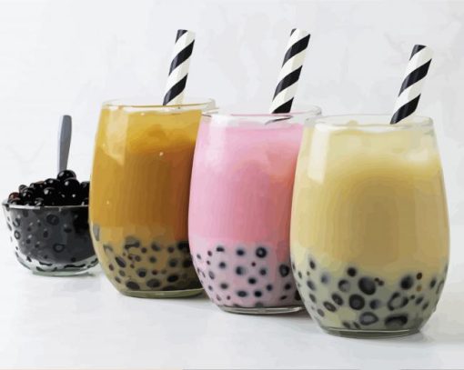 Aesthetic Boba Drinks Paint By Number