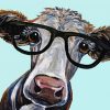 Aesthetic Cow Wearing Glasses Paint By Number