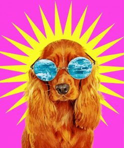 Aesthetic Dog With Glasses Art Paint By Number