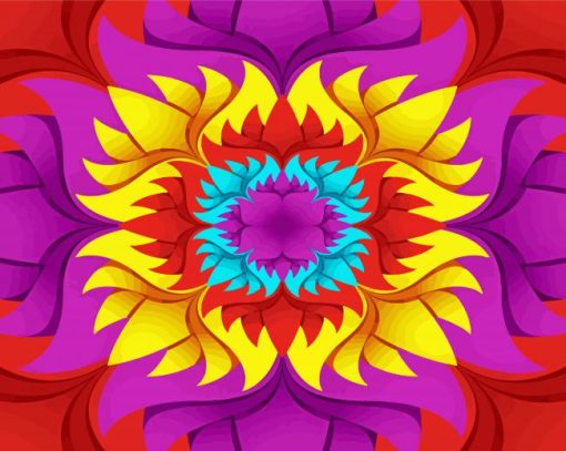 Aesthetic Flower Kaleidoscope Paint By Number