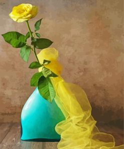 Aesthetic Flowers In Turquoise Vase Paint By Number