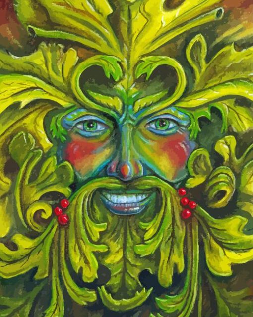 Aesthetic Green Man Art Paint By Number