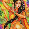 Aesthetic Hindu Dancer Illustration Paint By Number