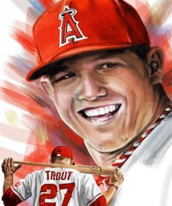 Aesthetic Mike Trout Illustartion Paint By Number