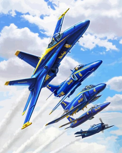 Aesthetic Navy Blue Angels Paint By Number