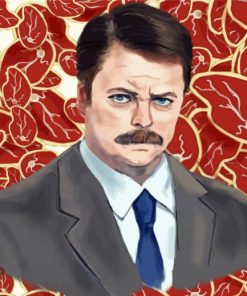 Aesthetic Ron Swanson Illustration Paint By Number